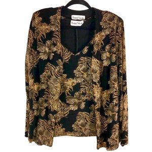 Two Piece Vintage Black Gold Bling Jacket & Top